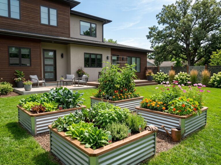 corrugated metal planters